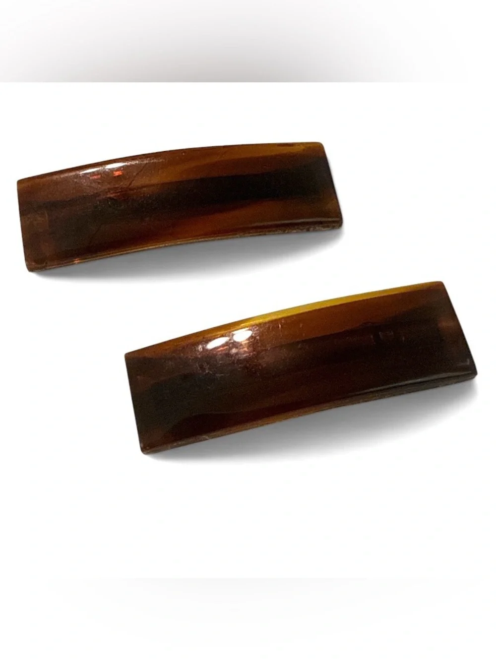 1970’s French Barrettes in Tortoiseshell, Rectangular Shape, 1.75” ,Deadstock